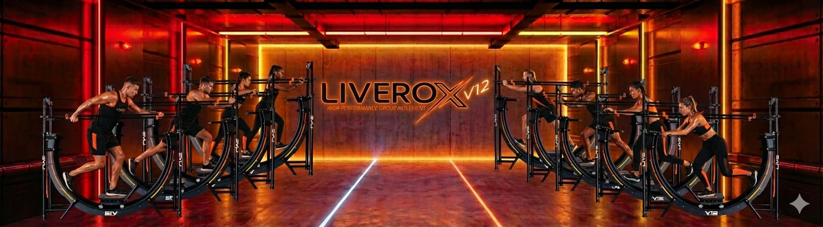 LIVEROX V12 high-performance group Pilates room