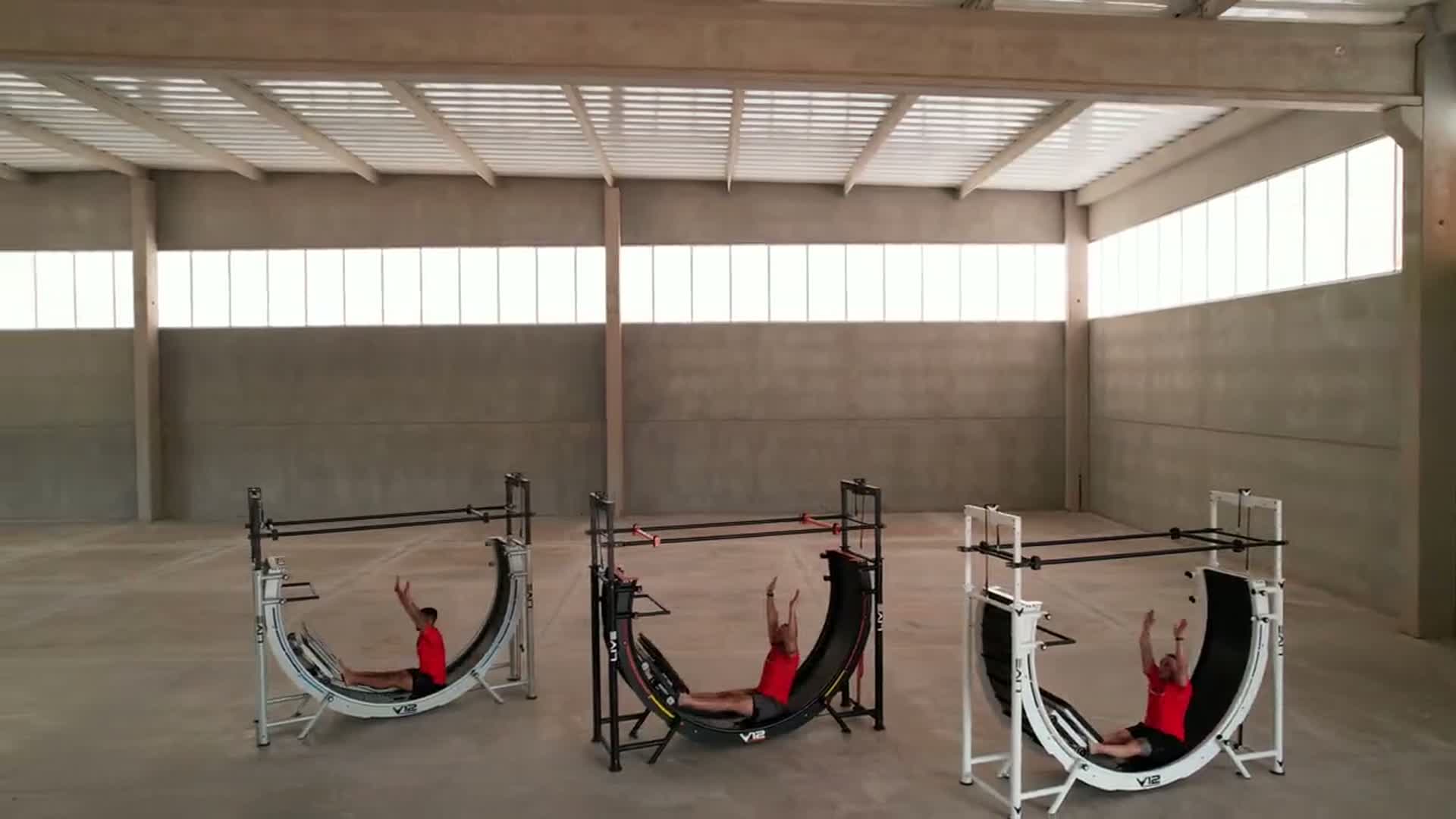 High-performance group Pilates room fully equipped with Live reformers